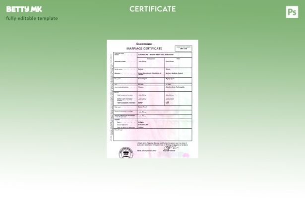 модерен стил Австралија Бризбејн општ шаблон сертификат за брак